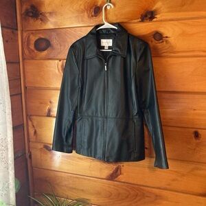 Worthington Black Leather Jacket, Size Medium